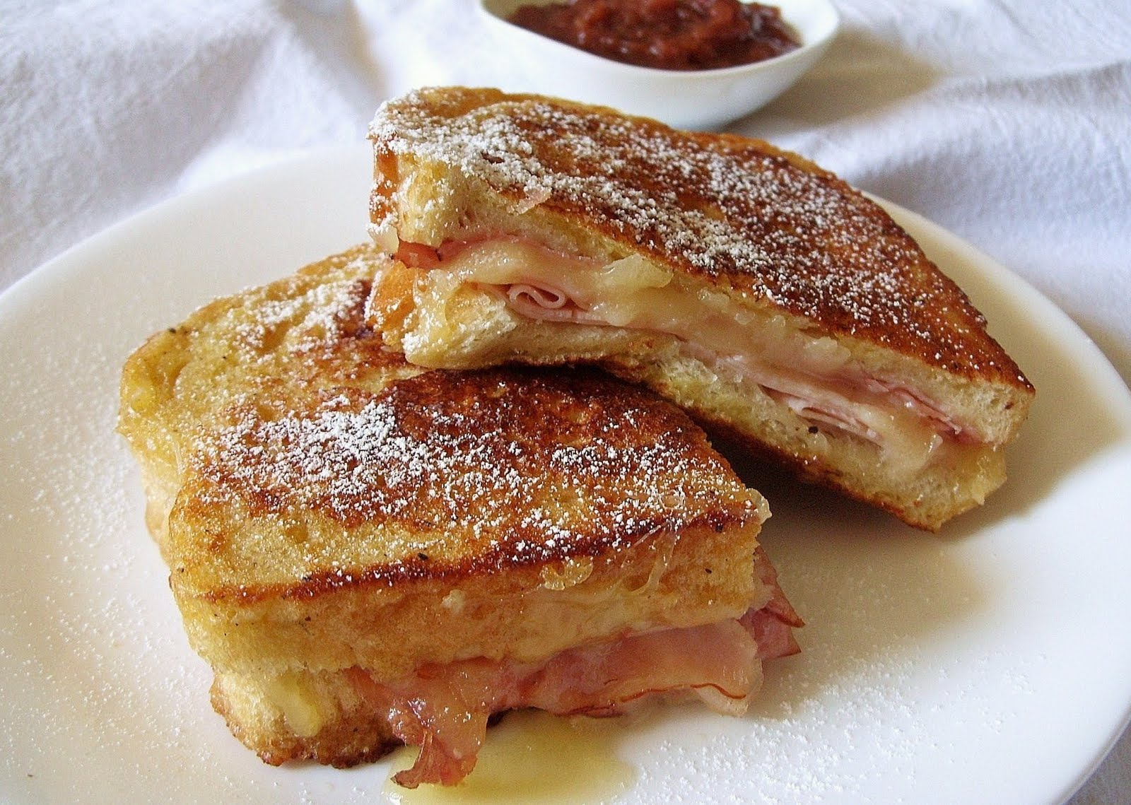 Monte Cristo Sandwich (Fried Ham And Swiss With Red ...