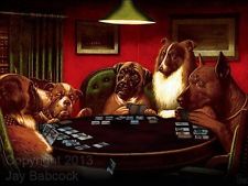 Dogs playing MTG poster parody