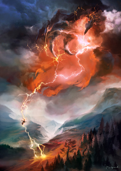 Lightning Bolt MTG - full textless artwork