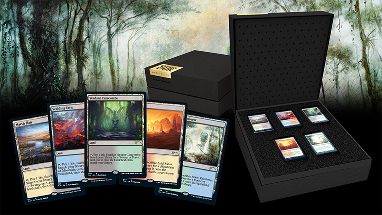 Image of all five Fetch Lands in Secret Lair - Ultimate Edition